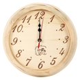 thumbnail image 1 of Horloge murale en bois pour sauna, diamètre 23 cm, à suspendre au mur, pour sauna, maison, bureau, 1 of 4
