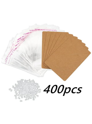 200 Bulk Pack Kraft Paper Earring Cards for Selling Jewelry, Necklaces,  Studs, and Pre-Cut Holes, Perfect for Small Business, Retail, and Boutique