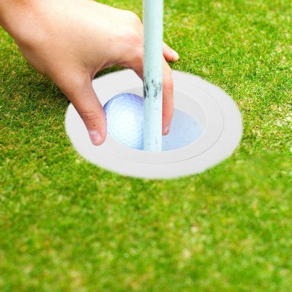 Minkissy 1 Set Golf Hole Cup Ring for Training and Flag Support in Outdoor Settings