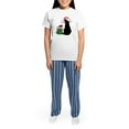thumbnail image 4 of CafePress - Santa Cat &Amp; Mouse Women'S Light Pajamas - Women's Short Sleeve Print T-Shirt and Pants Light Cotton Pajama Set, 4 of 7