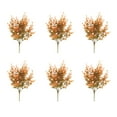 thumbnail image 2 of LShunze 6 Bundles Artificial Fall Flowers Bulk Outdoor UV Resistant Fake Plants for Outside Greenery Shrubs for Planters Window Box Garden Porch Thanksgiving Centerpiece Decorations Orange, 2 of 8