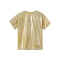 thumbnail image 4 of Eandarui Youth Girls Boys Sparkly Metallic Jazz Hip Hop Street Dance Tops Festival Party Dance Gold 100, 4 of 7