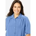 thumbnail image 4 of Woman Within Plus Size Short-Sleeve Peachskin Button-Front Shirt, 4 of 6