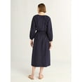 thumbnail image 2 of Free Assembly Women's Gathered Neck Cotton Maxi Dress with Long Sleeves, XS-XXXL, 2 of 3