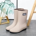 thumbnail image 2 of FRSASU Women's Rain Boots Mid-calf Waterproof Outdoor Hunting Gardening Farming Shoes Khaki, 2 of 7