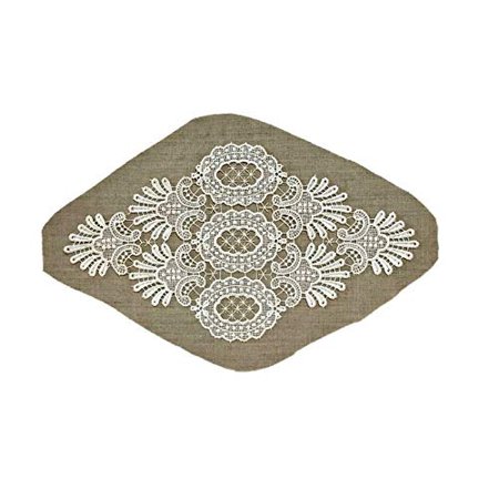 

Doily Boutique Doily in Ivory Victorian Lace Size 9 x 16 inches Handmade