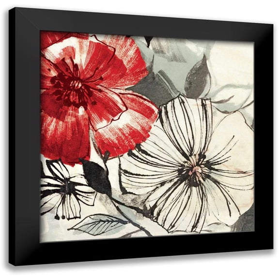 Inger, Astrid 12x12 Black Modern Framed Museum Art Print Titled - Red Gems I