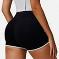 thumbnail image 5 of Women's High Waist Biker Shorts with Contrast Piping and Seamless Stretch Fabric - Small, Black, 5 of 6