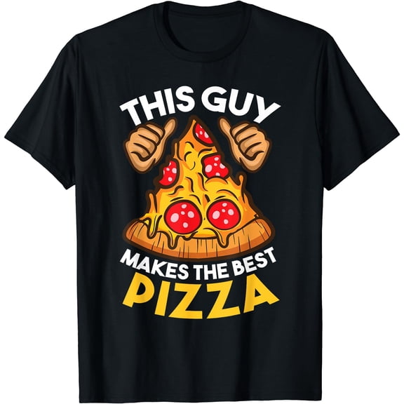 Funny Pizza Maker Gift For Men Women Cool Guy Best Pizza T-Shirt Black 3X-Large