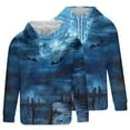 thumbnail image 4 of Yusimy Men's Hooded Casual Sports Top - Halloween Fashion Printed Long Sleeve Pullover with Pocket & Drawstring, 4 of 5