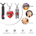 thumbnail image 6 of 3 Pack Crystal Cremation Heart Urn Necklace Ashes Jewelry for Women Crystal Necklace Waterproof Memorial Pendant Stainless Steel Keepsake Ashes Locket, 6 of 9