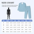 thumbnail image 4 of Balery Blue Fish Scale Texture Pijama para Hombre de Dos Piezas con Manga Larga, Conjunto de Dormir y Descanso Suave con Bolsillos-Small, 4 of 7