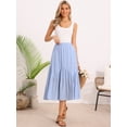 thumbnail image 4 of DARING DIVA Women's Boho Beach Flowy Tiered Long Skirts X-Small Light Blue, 4 of 6
