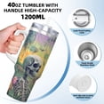thumbnail image 3 of Pofeuu Flower Butterfly Skull Couple Print 40oz Ice Bully With Handle And Straw Stainless Steel Vacuum Insulated Cup And 2 In 1 Straw Lid, 3 of 8
