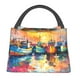 thumbnail image 1 of Fotbe Colorful Fishing Boats Bolsa Térmica Portátil con Estampado, Bolsa de Entrega de Alimentos Aislada, Bolsa Reutilizable de Gran Capacidad para Comidas y Supermercado, 1 of 6