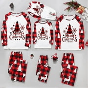 Anbech Christmas Family Pajamas Matching Nightgowns Graphic Long Sleeve Sleepwear Pjs Set, 2-Piece, Unisex