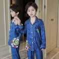 thumbnail image 1 of Conjunto de pijamas de invierno y Navidad para niños, ropa de dormir de manga larga con dibujos animados, para otoño, 1 of 4
