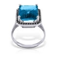 thumbnail image 2 of Galaxy Gold 14K White Gold Natural Black Diamonds and Blue Topaz Ring - December Birthstone - Courage & Clarity - Sizes 5.5 to 11 - Fine Jewelry for Women, 2 of 4