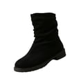 thumbnail image 3 of Willtoo Boots for Women Slouch Mid Calf Boots, Ruched Round Toe Low Block Heel Fashion Shoes, Casual Non-Slip Pull On Winter Daily Wear Boots, 3 of 6