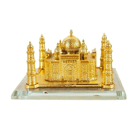 kowaku Metal India Taj Mahal Model Ornament Desktop Art Statue Sturdy Golden Color Meaningful Collection for Bedroom Decor Versatile