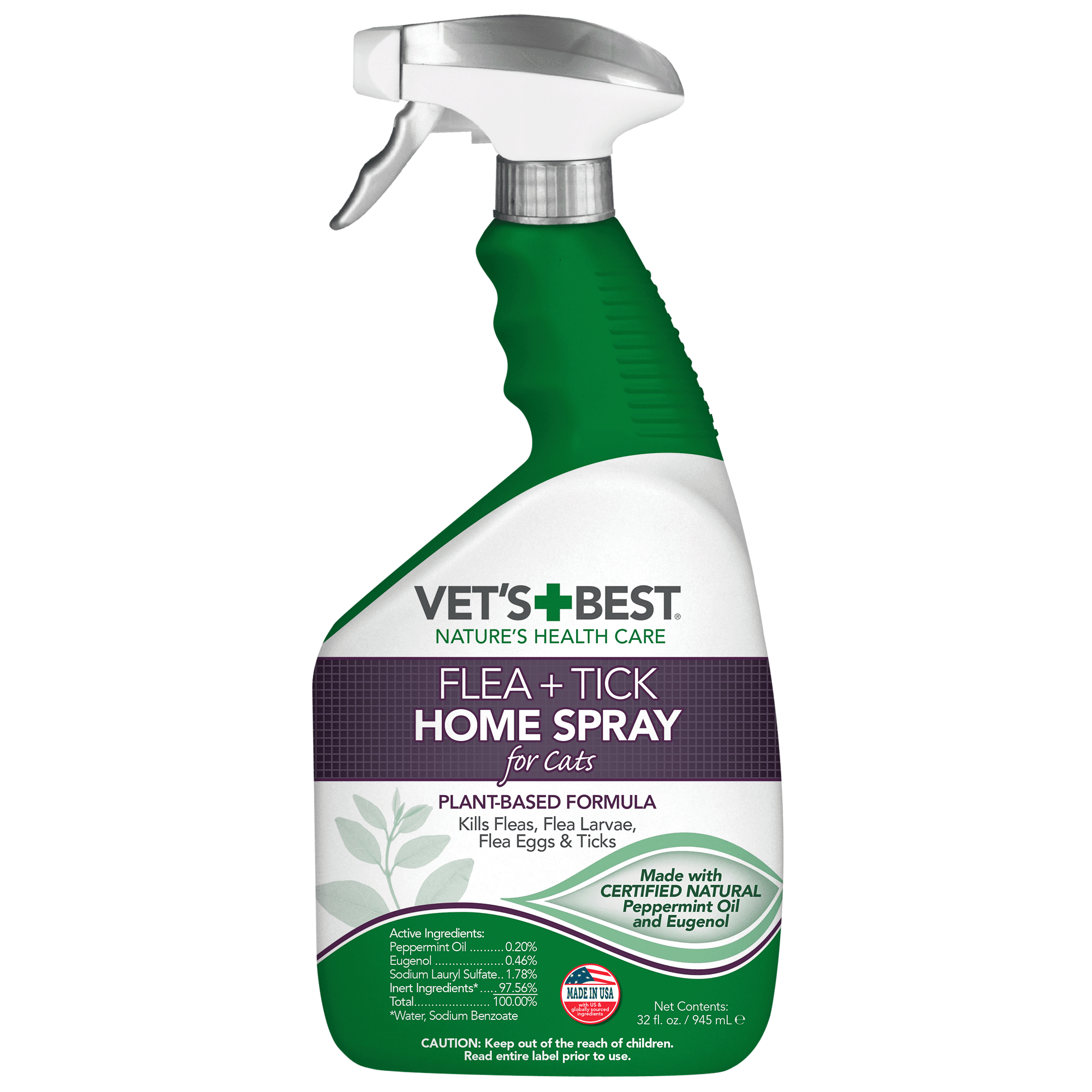 Vet's Best Flea and Tick Home Spray for Cats, Flea Treatment for Cats