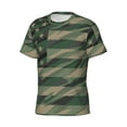 thumbnail image 3 of Yiaed Jungle Green Camo USA Flag Print Mens Short Sleeve Tight Fit T-Shirt, Crewneck Casual Tee-Small, 3 of 5
