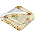 thumbnail image 4 of Bingfone Watercolor Bee Honey Honeycomb Bee Print Flannel Fleece Blanket Throw Blanket For Bed,Sofa,Couch,Travel,Camping(60"X50"), 4 of 9