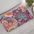 thumbnail image 2 of Multicolor Paisley and Floral Pattern Bathroom Rugs Mat,Non Slip Microfiber Bathroom Rug,Rubber Backing,Soft Bathroom Mats for Bathroom Floor,Tub and Shower,17x30in(43x75cm), 2 of 5