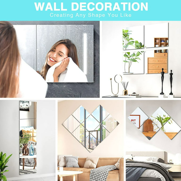 Transform Your Home Decor With 9 Flexible Mirror Sheets Self - Temu