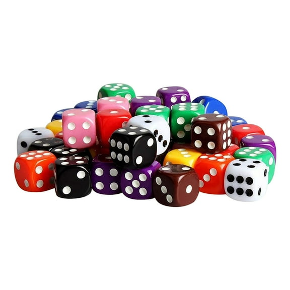 50pcs 50PCS Six-Sided Game Dice Set, 6 Sided Dice Set 16mm Acrylic Game Dice for DND, MTG, RPG, Tenzi, Yahtze, Bunco, Table Borad Games, Math Teaching, Acrylic Dice for Party, KTV, Bar Use