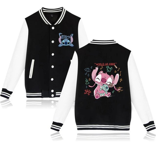 Sudadera con capucha de Disney Stitch de los 90 para hombre y mujer, sudadera de béisbol, chaquetas Harajuku para niños y niñas, ropa de calle, abrigos universitarios Y2k