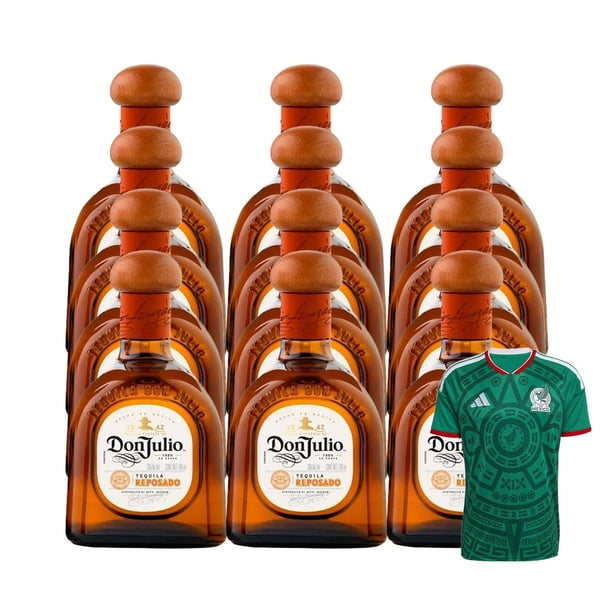 12 Tequila Don Julio Reposado 700 ml + Jersey Verde