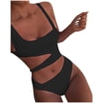 thumbnail image 2 of MSJUHEG One Piece Swimsuit Women,Black One Piece Swimsuit,One Shoulder Swimsuits for Women,Swimsuit Bikini Beachwear Bathing Suit,One Piece Body Suits for Womens,Bathing Suit for Women Black L, 2 of 7