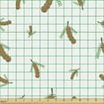 thumbnail image 2 of Nature Fabric by the Yard Upholstery, Tropical African Tamarind Fruit Leaves Illustration on Plain Backdrop, Decorative Fabric for DIY and Home Accents, White Dark Khaki Green by Ambesonne, 2 of 5