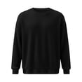 thumbnail image 5 of Mens Sweaters Crew Neck Long Sleeve Solid Color Fashion Loose Thicken Fall Pullover Sweater Black XXXL, 5 of 7