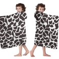 thumbnail image 4 of White and Black Of Leopard Print Hooded Bath Towel，60"x35" for Ages 3 To 12 Kids, Quick Dry Lightweight Soft Microfiber Hood Beach Towel Cover Up for Kids, 4 of 7