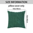 thumbnail image 5 of REGALWOVEN Corduroy Decorative Throw Pillow Covers Soft Boho Striped Cushion Covers Dark Green 16" x 16", 5 of 6