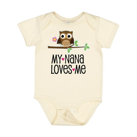 

Inktastic My Nana Loves Me Owl Gift Baby Girl Bodysuit