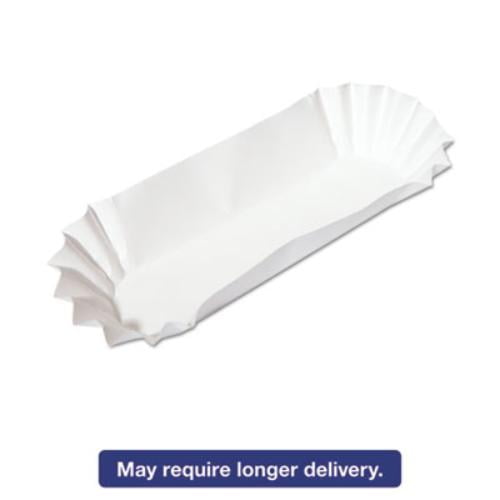 Fluted Hot Dog Trays 6w x 2d x 2h, White, 500/Sleeve, 6 Sleeves/Carton