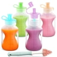 thumbnail image 1 of Bolsas de silicona reutilizables para comida para bebés Jelly Ruru con pajitas, 4 unidades, 1 of 8
