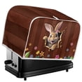 thumbnail image 4 of Suhoaziia 4 Slice Toaster Cover White Case Protector Toaster Covers Washable Easter Rabbit Kitchen Appliance Cover Kitchen Appliance Oil-Proof Anti-Fingerprint Protector Cover, 4 of 6