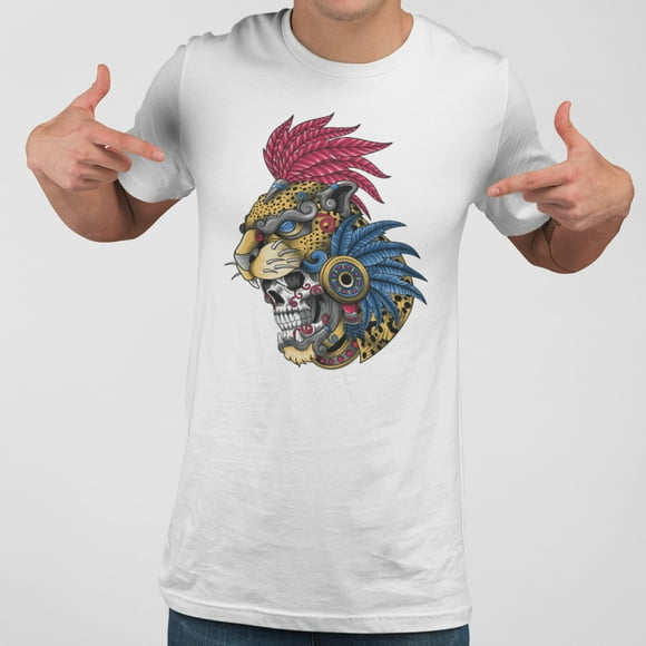 Playera Guerrero Jaguar Calavera Caballero Once Playera manga corta