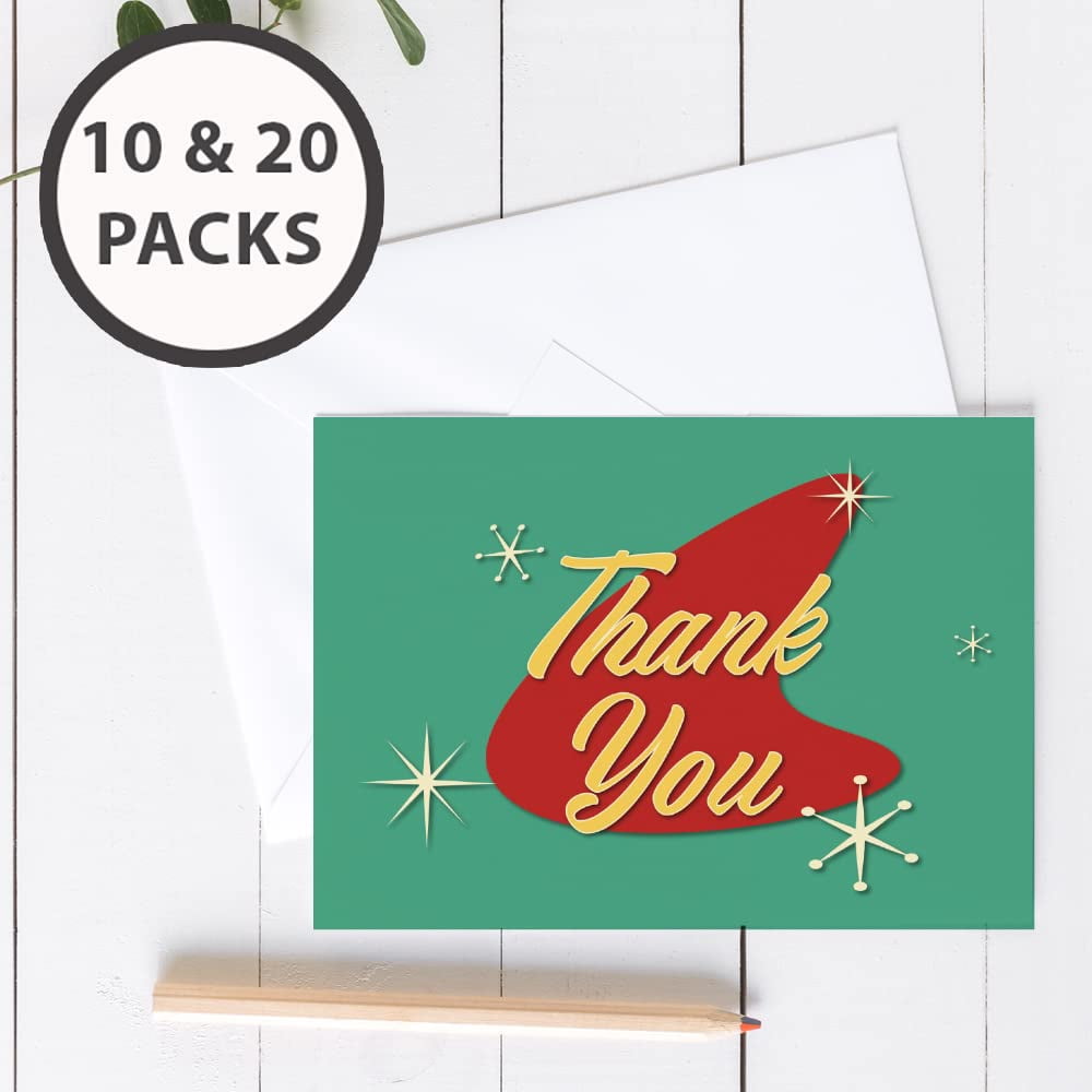 Vintage Sign Thank You Blank Note Greeting Cards | 20 Pack Bulk Set (4X6)