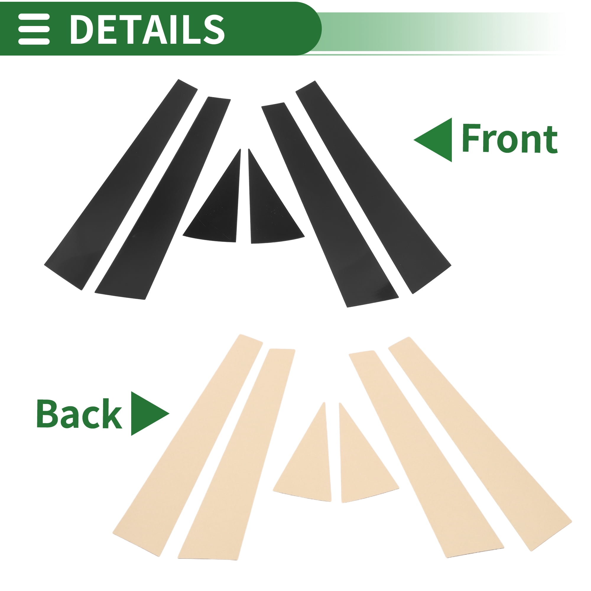 Unique Bargains 6Pcs Anti Scratch Sticker For Chevy Impala 2000-2005 Black