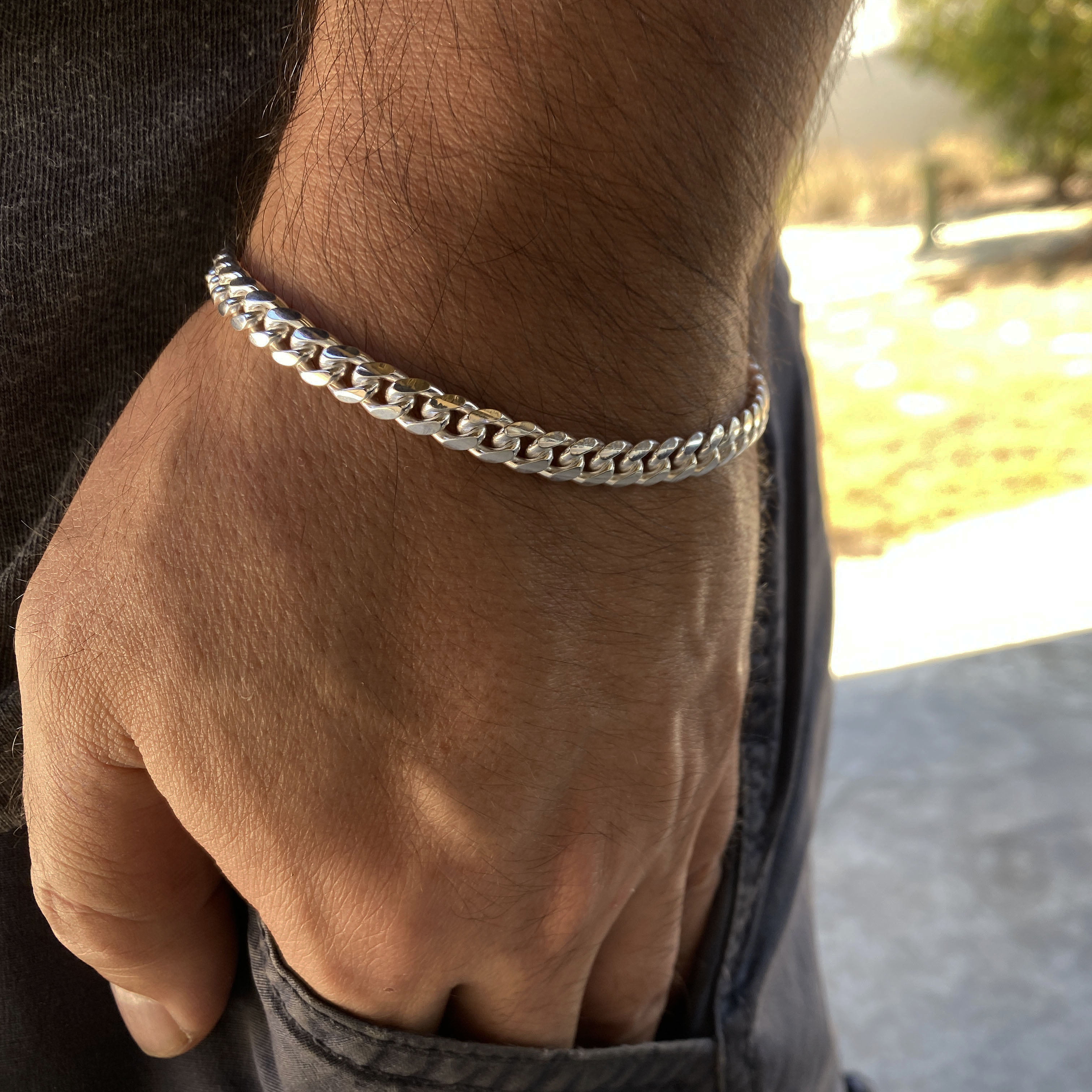 Mason Silver Curb Chain Bracelet - Waterproof Jewelry