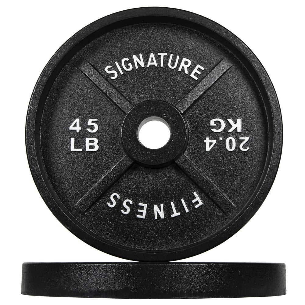 Signature Fitness Deep Dish 2 In. Olympic Cast Iron Weight Plates with