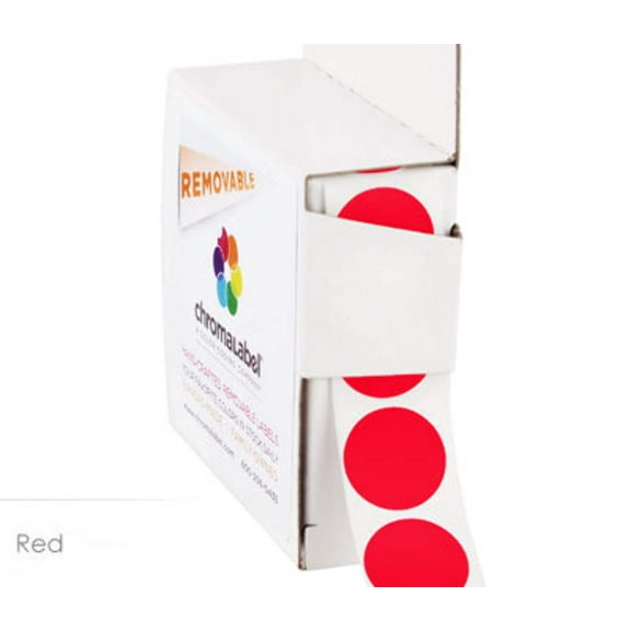 3/4" Removable Round, Color-Code Dots: 1,000/Box