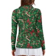 thumbnail image 2 of Yuyamidu Christmas Long Sleeve Golf Shirts for Woman Athletic Tennis Shirts Candy Canes Workout T-Shirts Red Bow Golf Clothes Activewear Pullover Size XL, 2 of 8