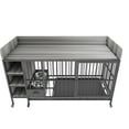 thumbnail image 6 of Large Pet Cage with Storage Rack, Stainless Steel Food and Water Drawers, Iron Frame and MDF Construction in Black and Charcoal Grey, 6 of 9