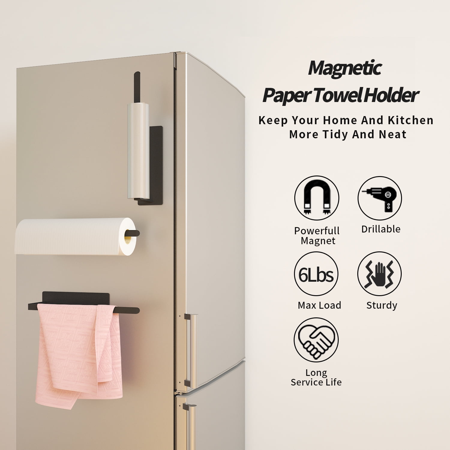 Master Magnetics Handy Holder™ Magnetic Paper Towel Holder